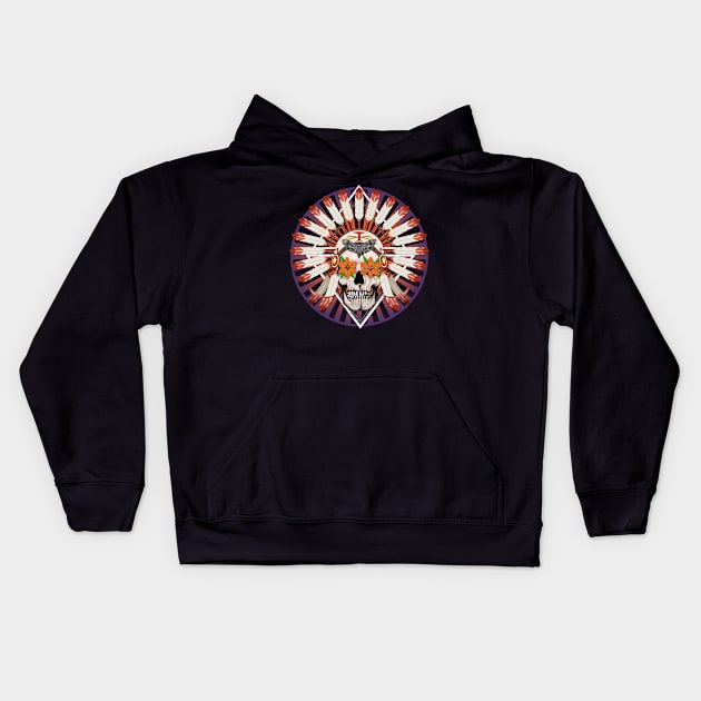 Tiger Lily Skull Kids Hoodie by Sean Damien